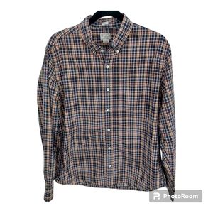J.Crew Men's XL Checked Button -Down Long-Sleeve Shirt, Slim-fit